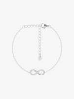 Hopeinen rannekoru Waikiki, äärettömyys kuutiokivillä zirkonia